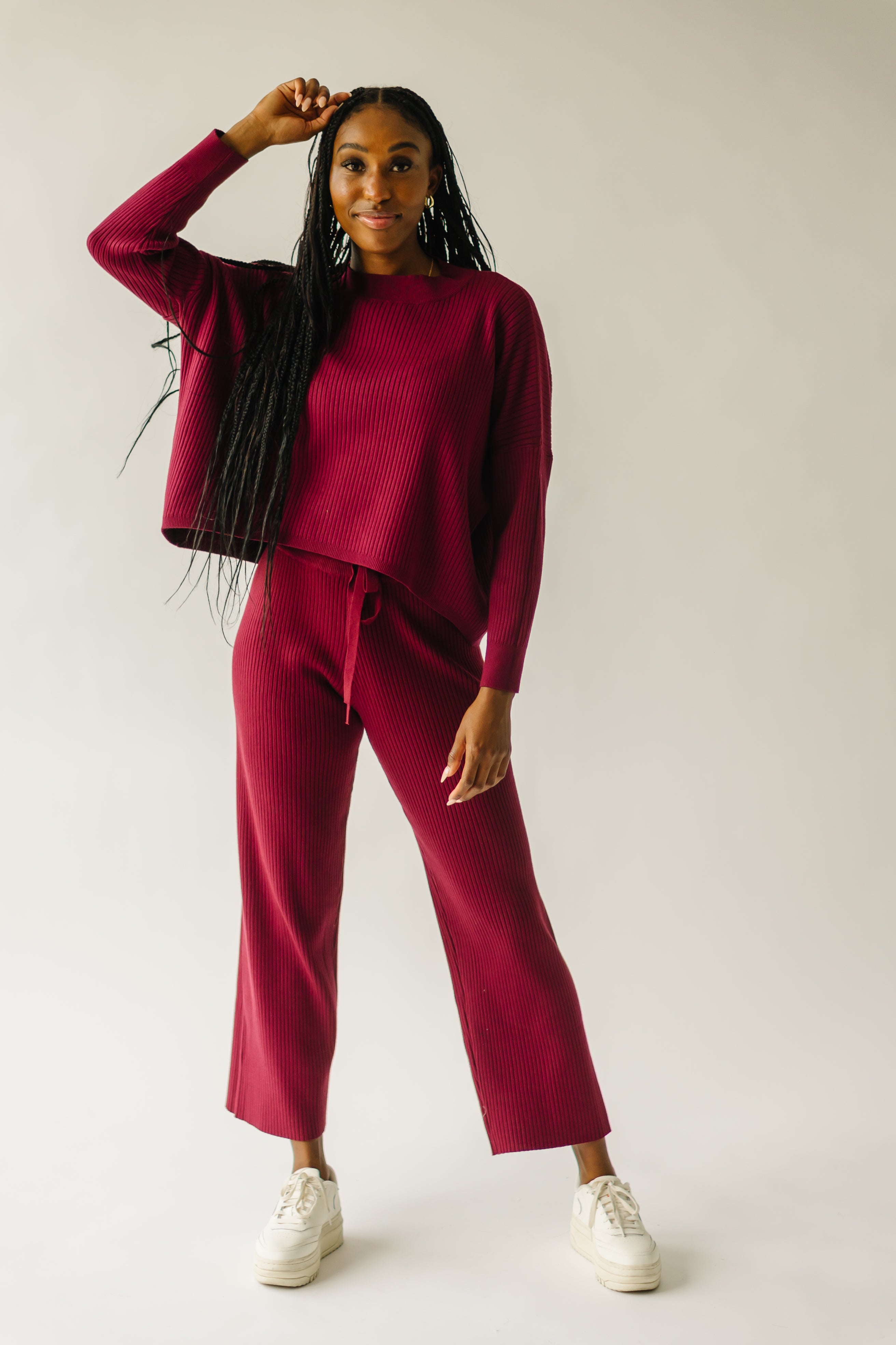 Hartly Ribbed Cropped Sweater Mulberry