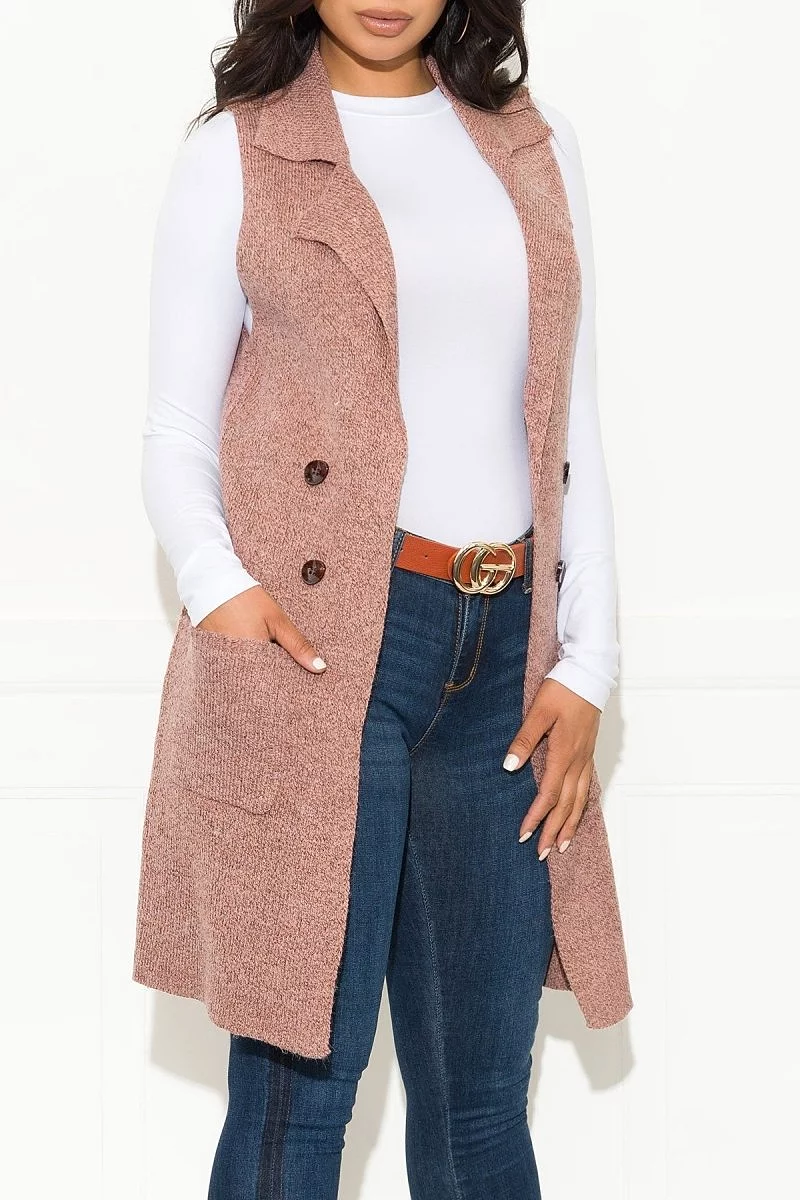 Heather Rose Cardigan Vest