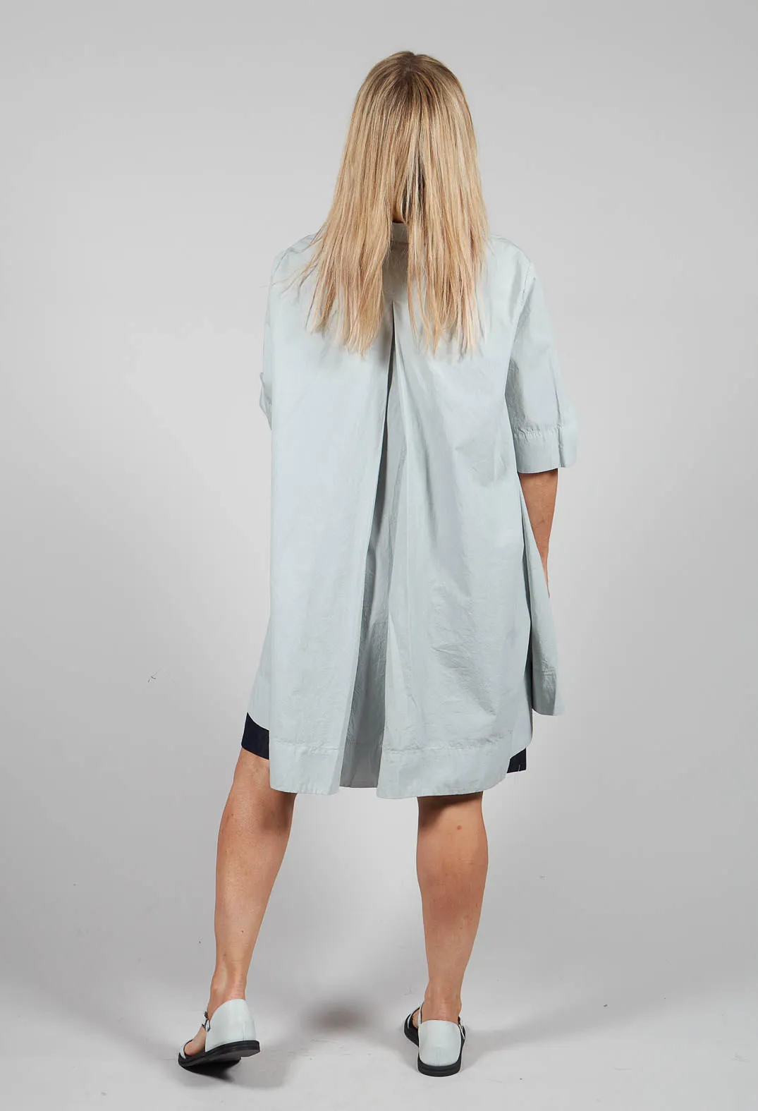 Blue Hemmed Shift Dress