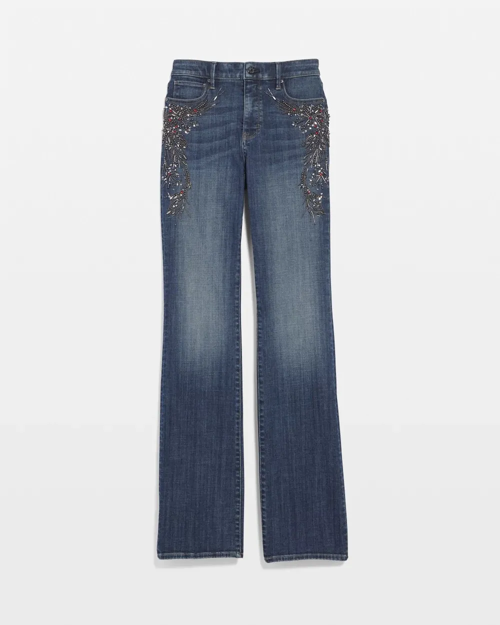 High-Rise Everyday Soft Denim Embroidered Bootcut Jean