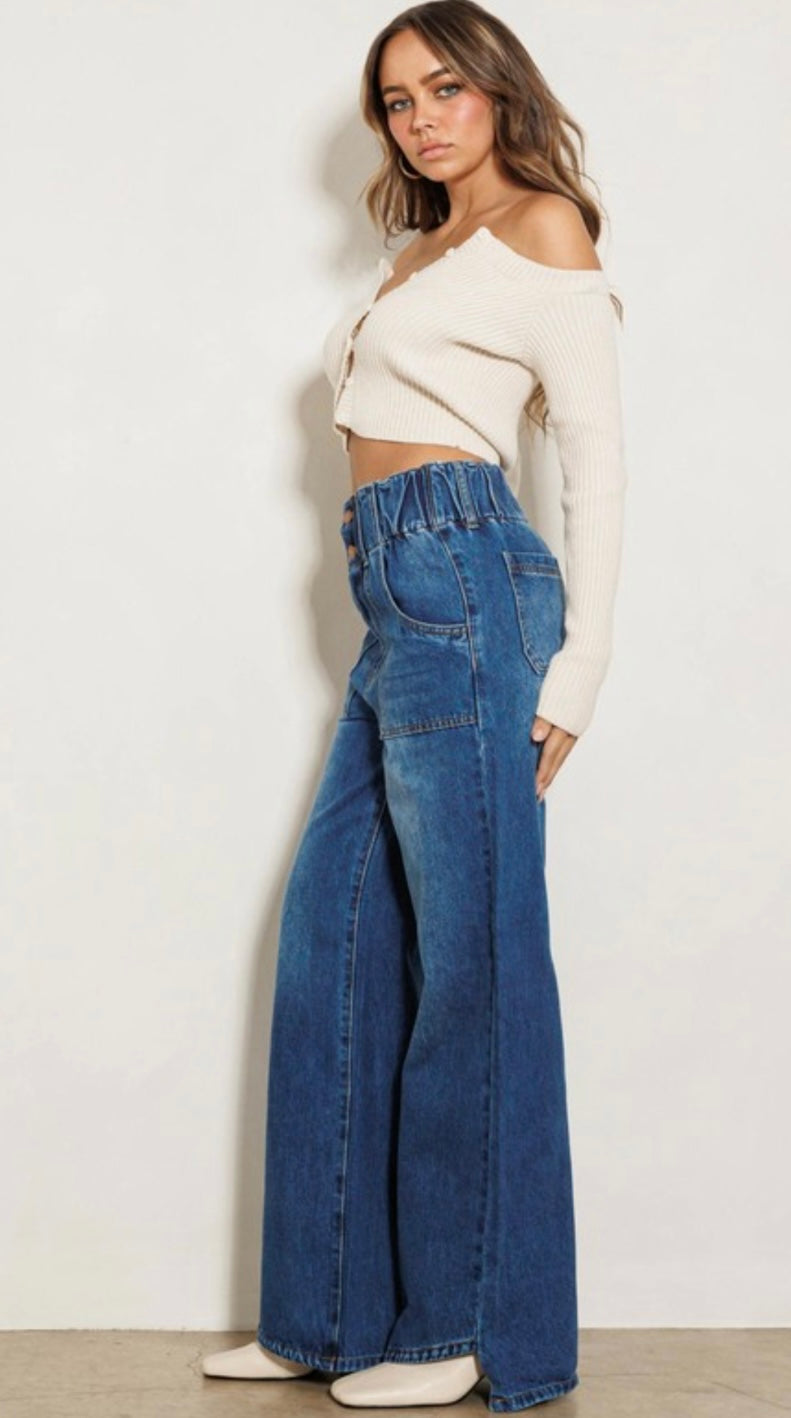 High-rise wide-leg jeans