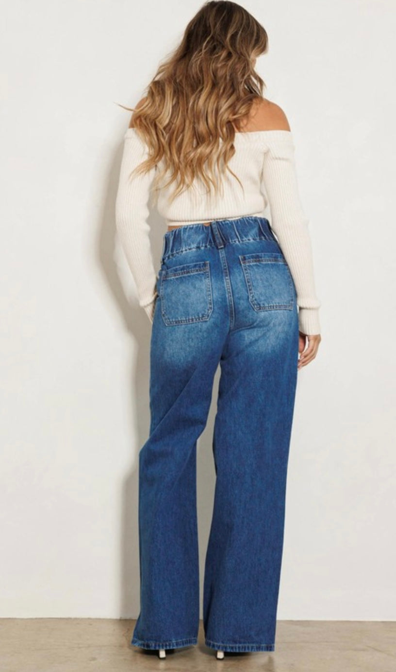 High-rise wide-leg jeans