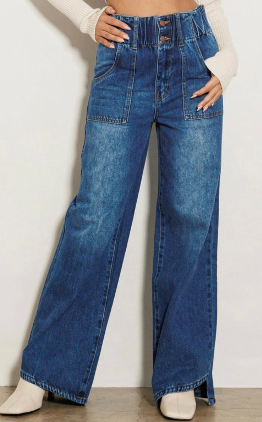 High-rise wide-leg jeans