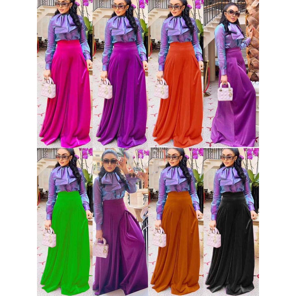 High Waist Wide Leg Trousers