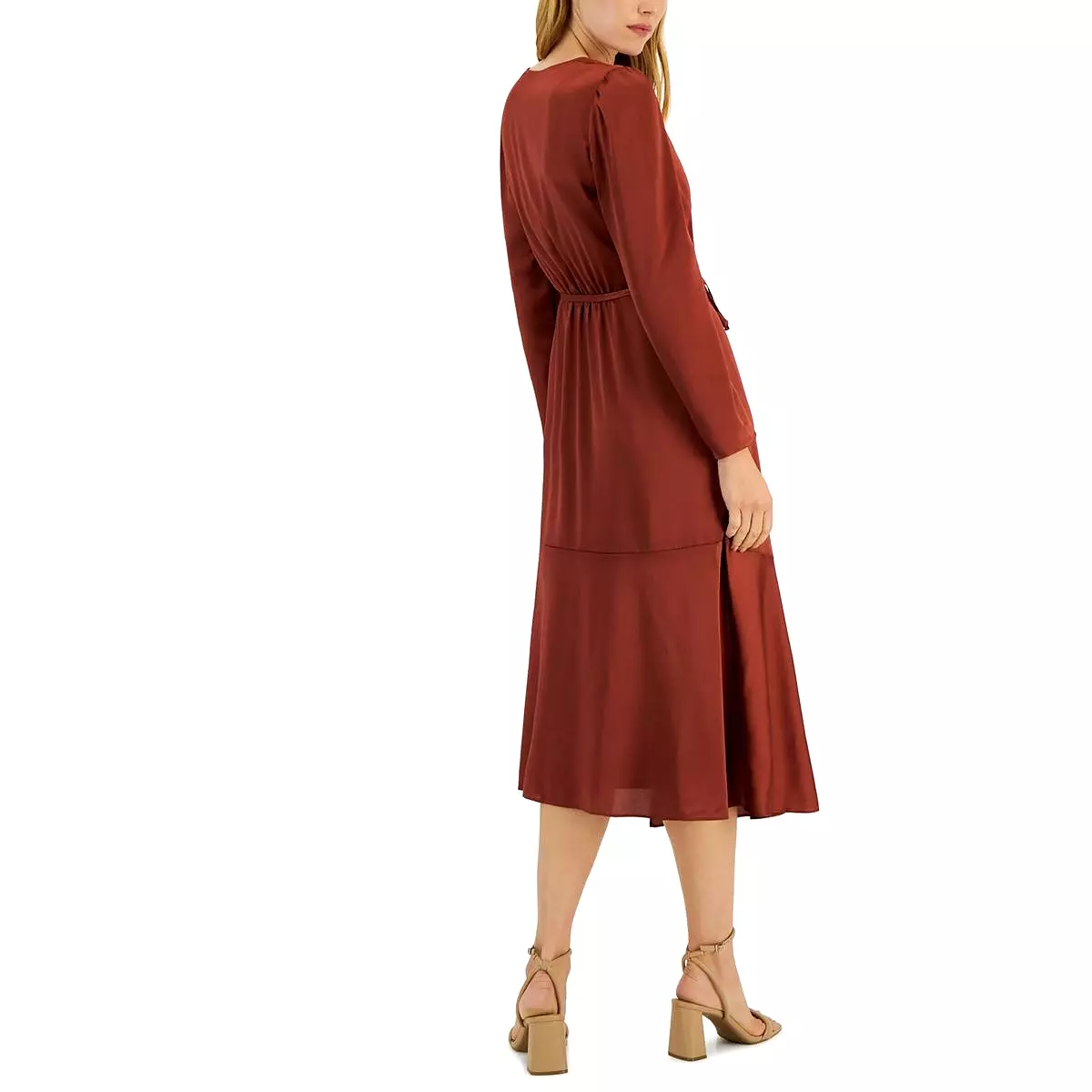 INC Women's Midi Wrap Dress with Belt