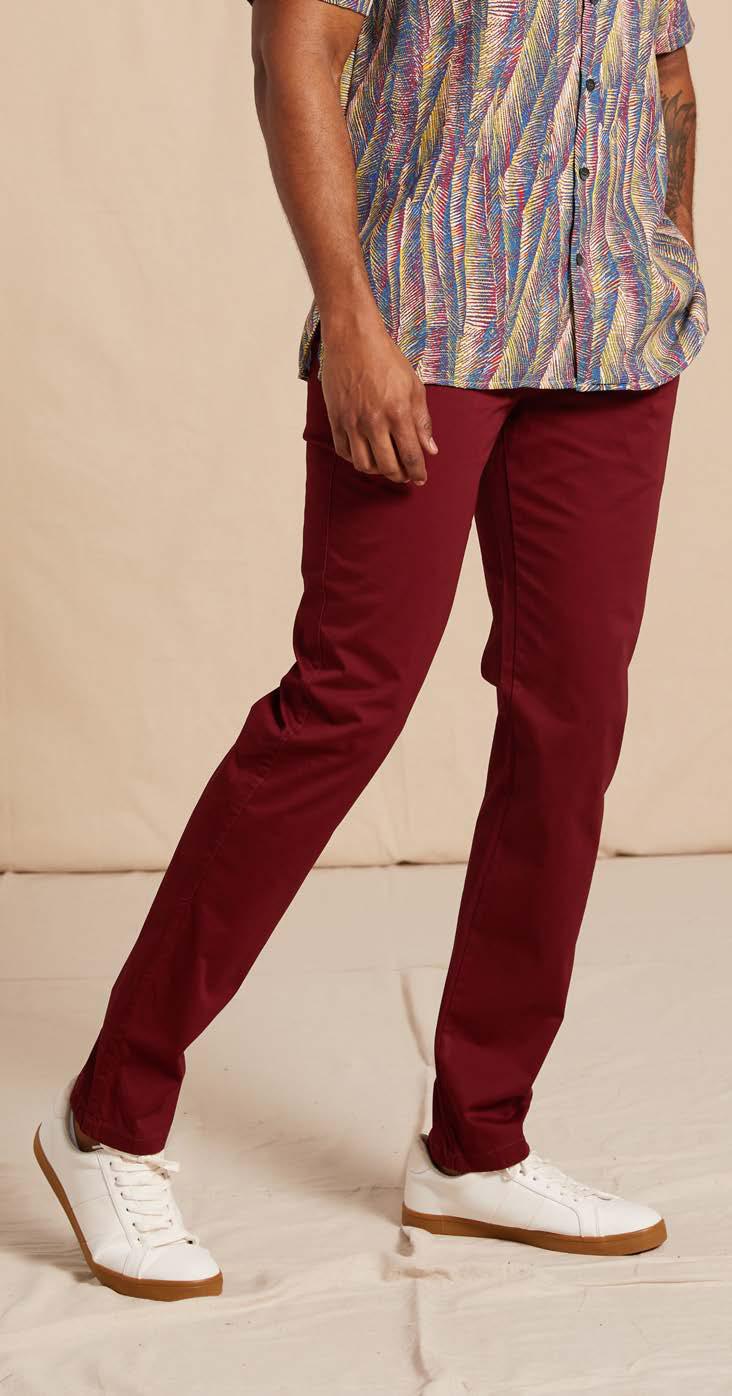 Inserch Cotton Stretch Chino Pant Burgundy