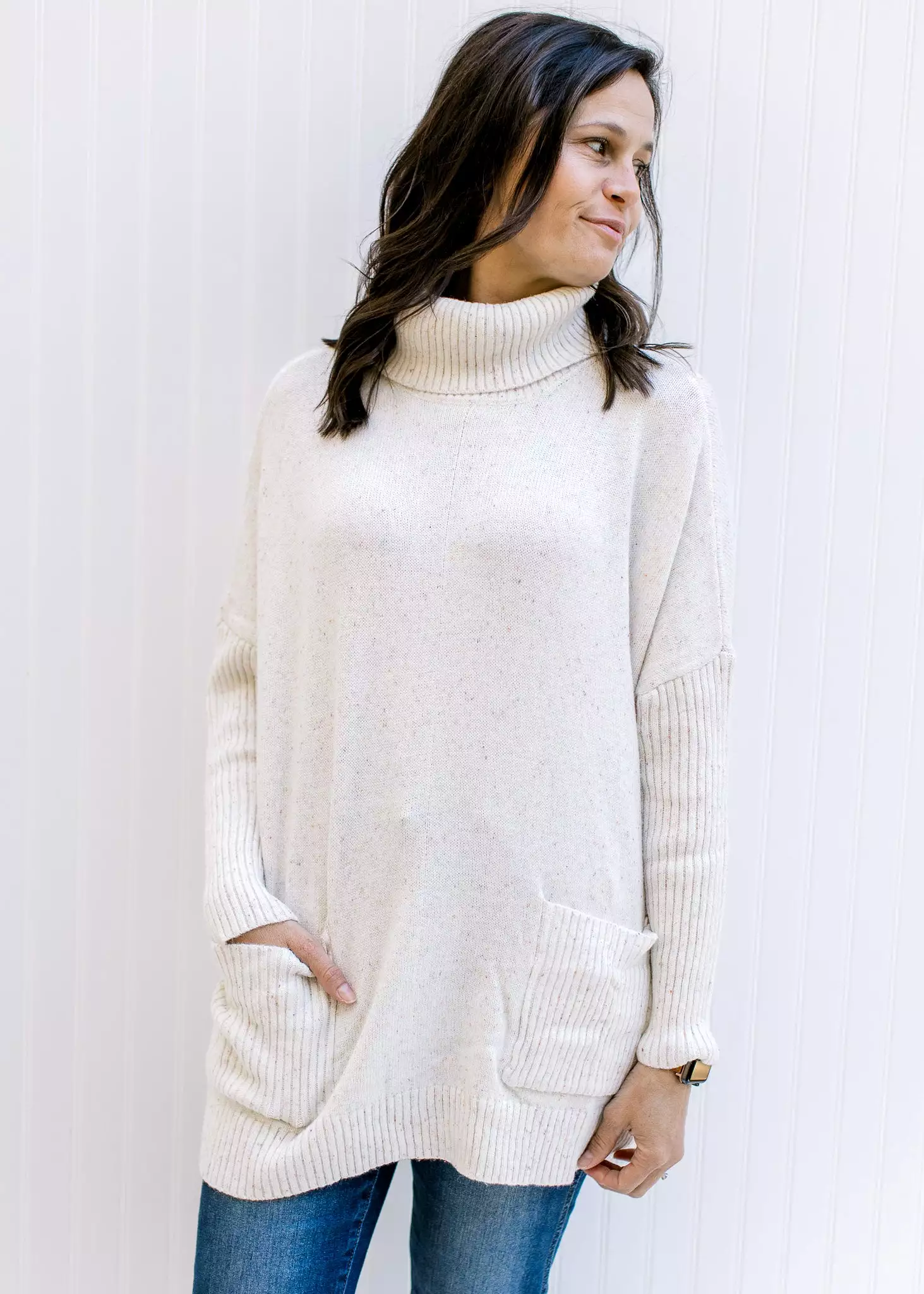 Ivory Sweater with Speckles - Shop Now