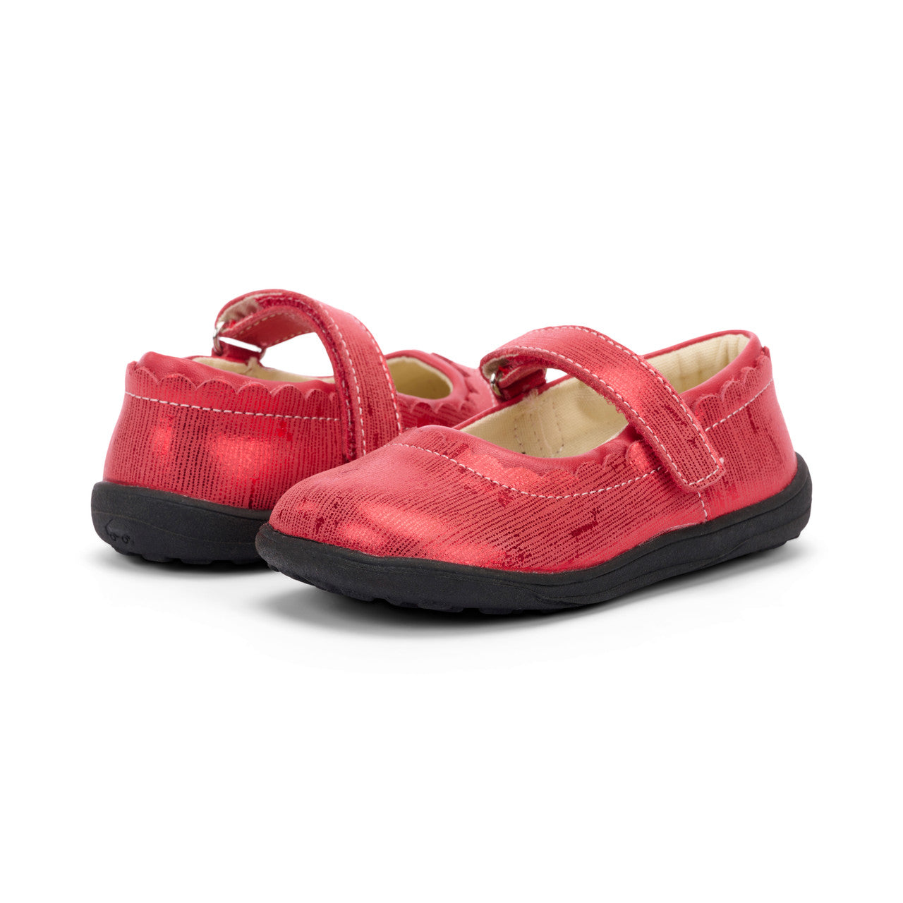 Jane II Kids Red Metallic Mary Jane Dress Shoe