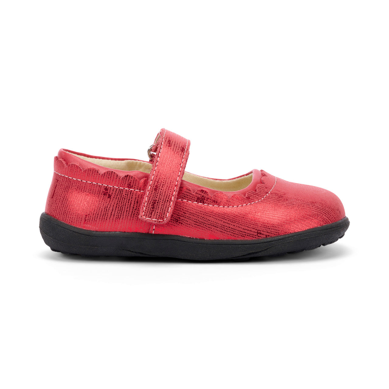 Jane II Kids Red Metallic Mary Jane Dress Shoe