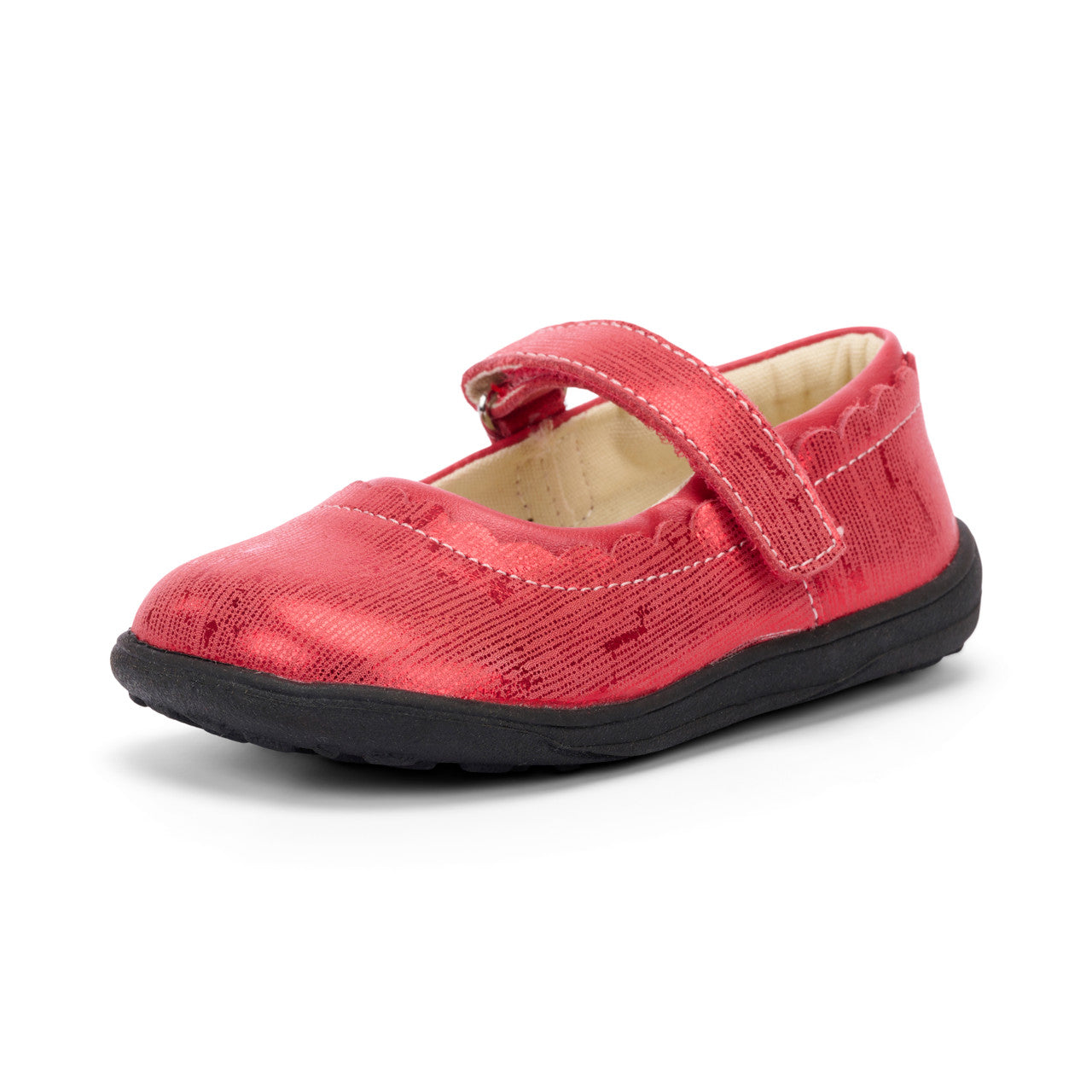 Jane II Kids Red Metallic Mary Jane Dress Shoe