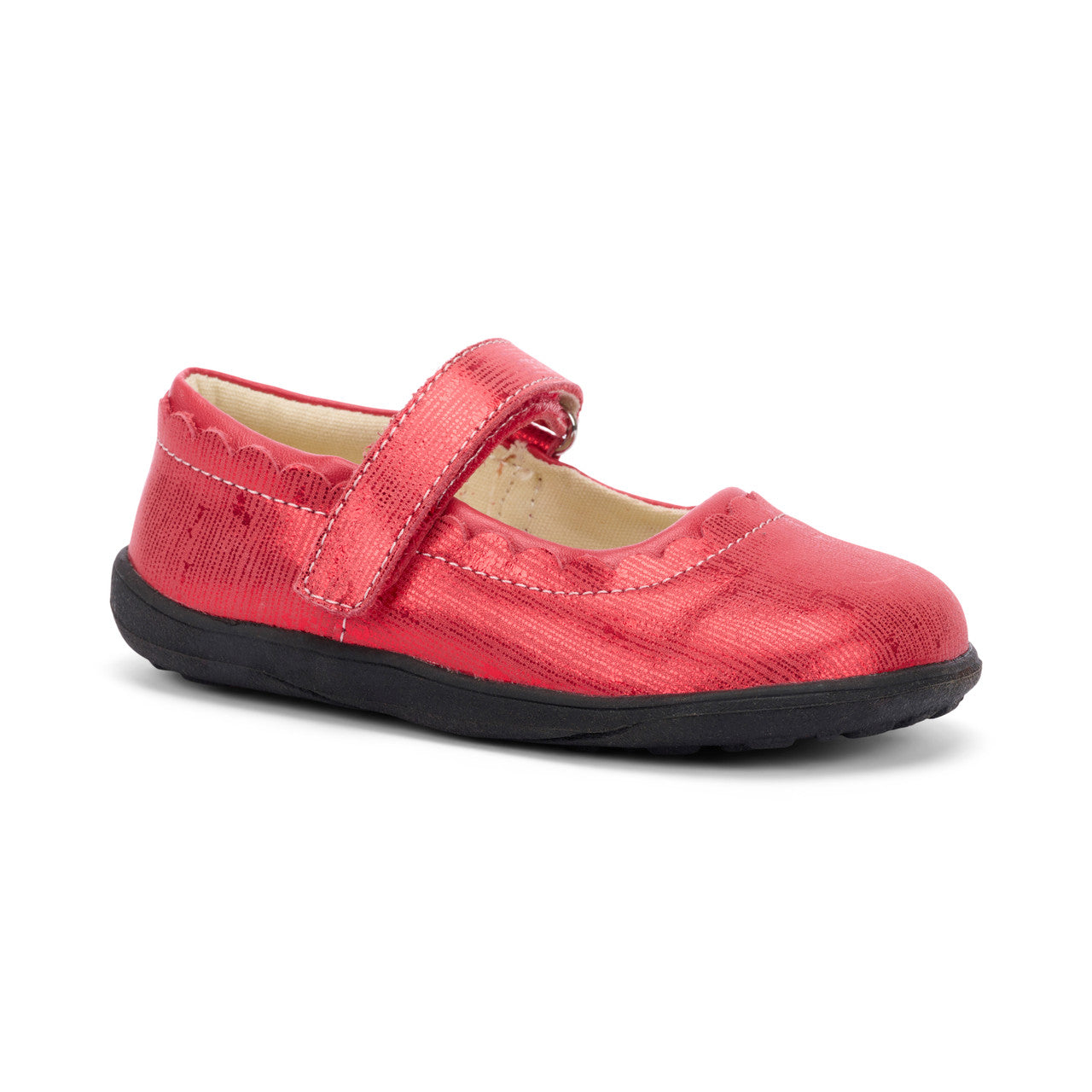 Jane II Kids Red Metallic Mary Jane Dress Shoe