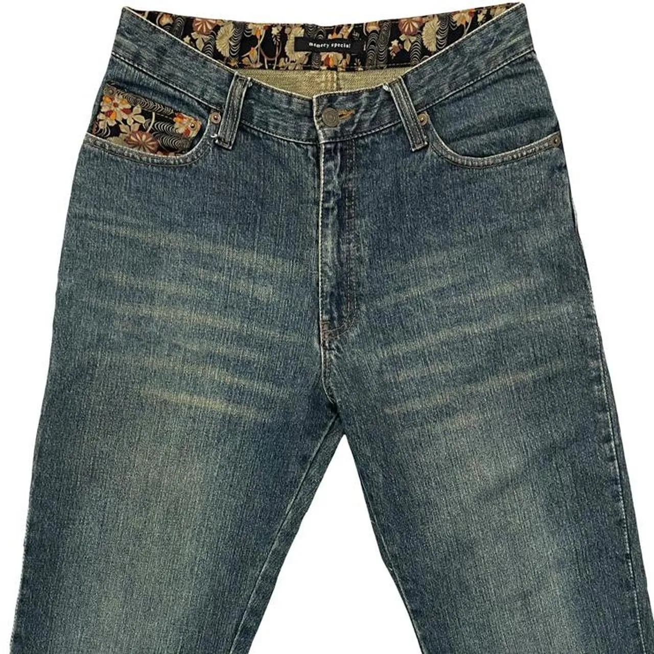 Japanese Koi Fish Multi-pocket Denim Jeans