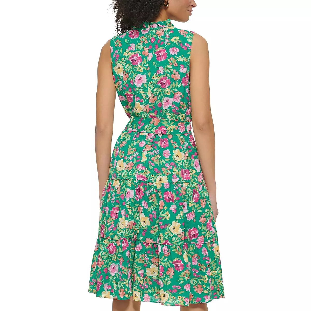 Jessica Howard Petite Chiffon Fit & Flare Dress with Ruffled Details