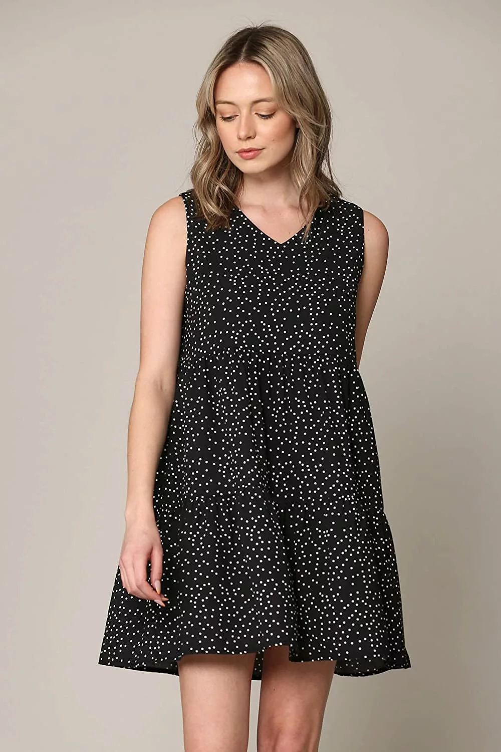 Johnny Casual Flowy Swing Shift Tiered Dress