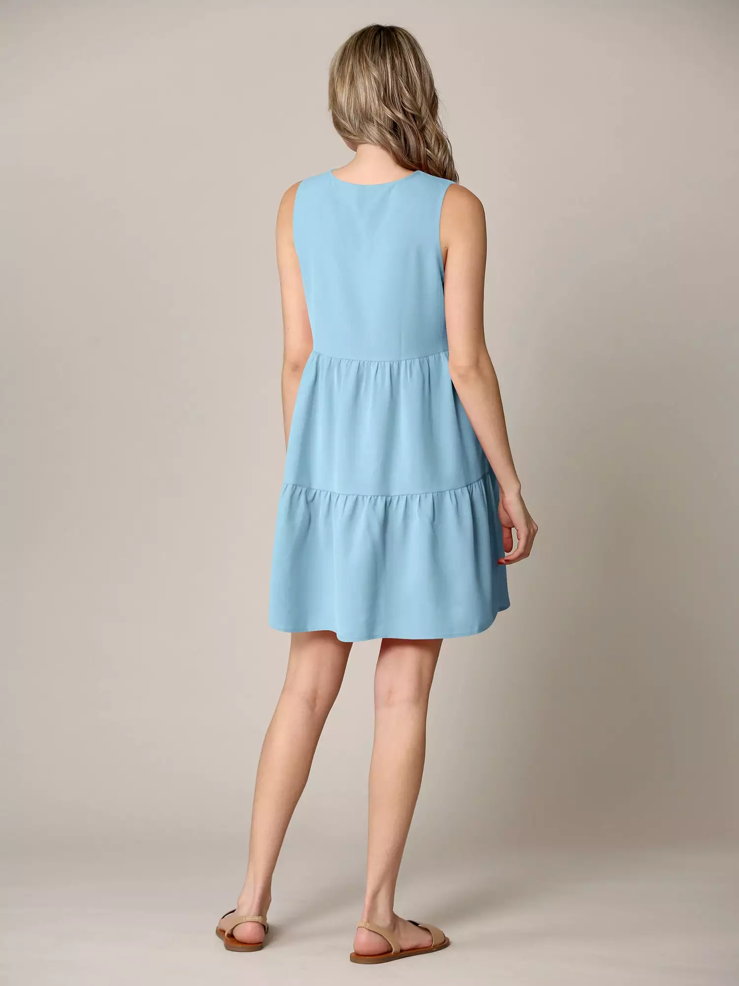 Johnny Casual Flowy Swing Shift Tiered Dress