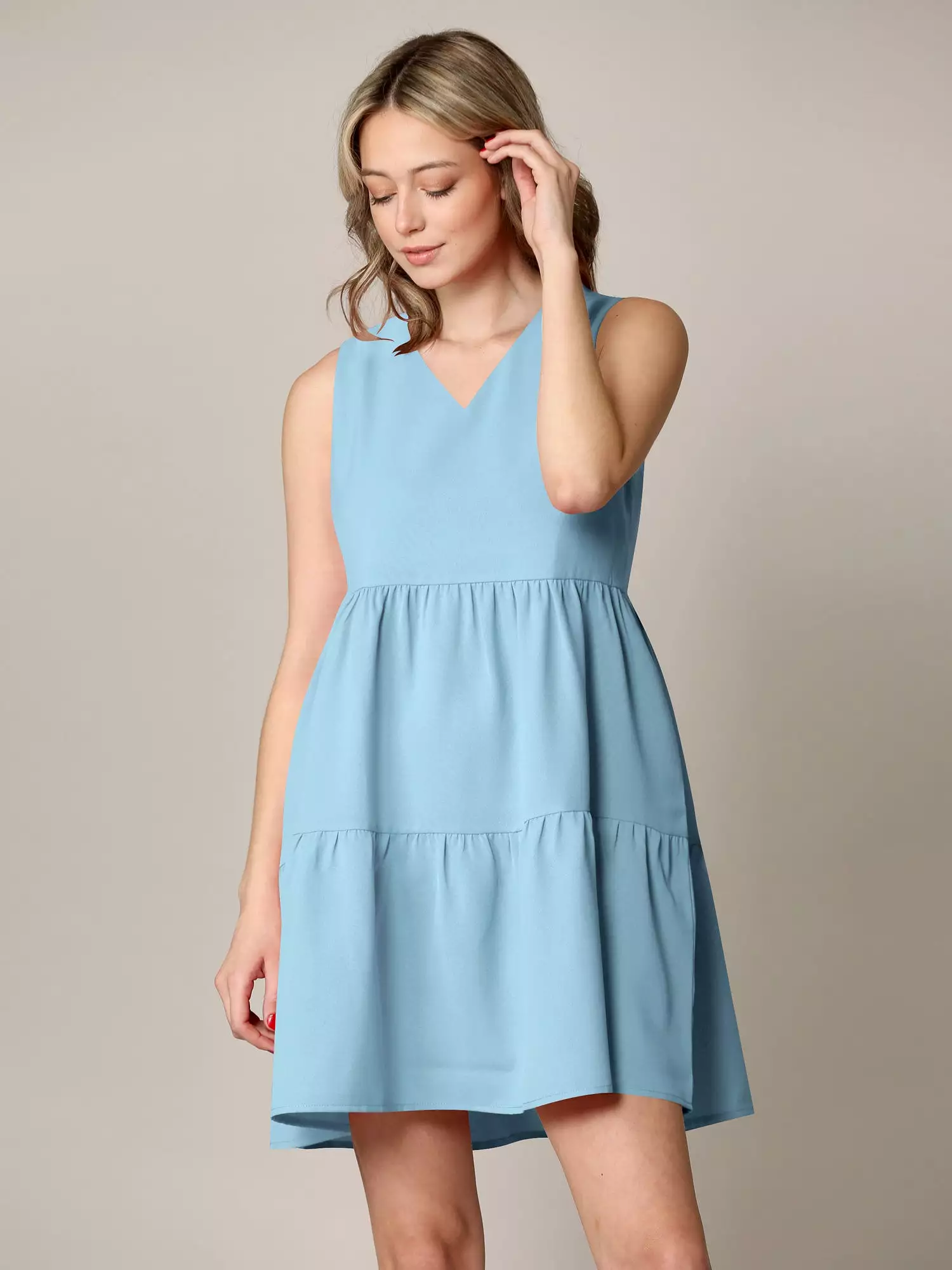 Johnny Casual Flowy Swing Shift Tiered Dress