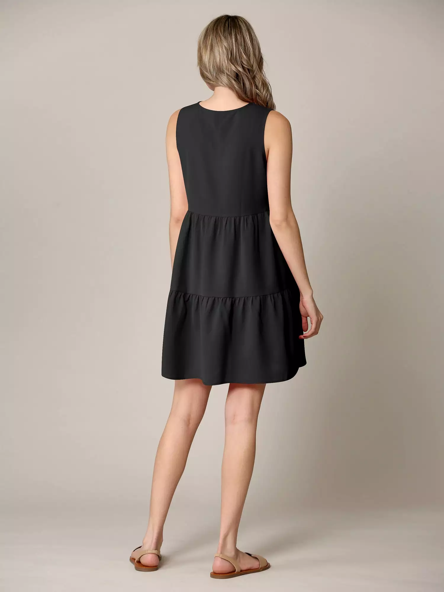 Johnny Casual Flowy Swing Shift Tiered Dress