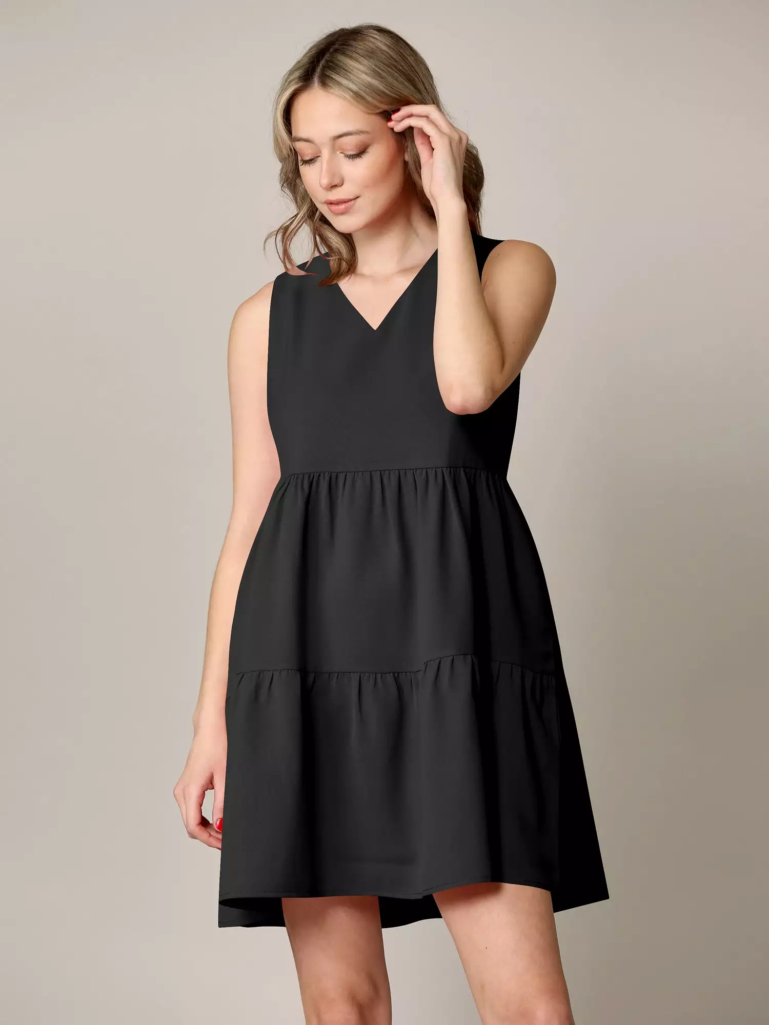 Johnny Casual Flowy Swing Shift Tiered Dress