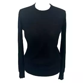 Joseph Black Cashmere Sweater, Round Neck, Small Size