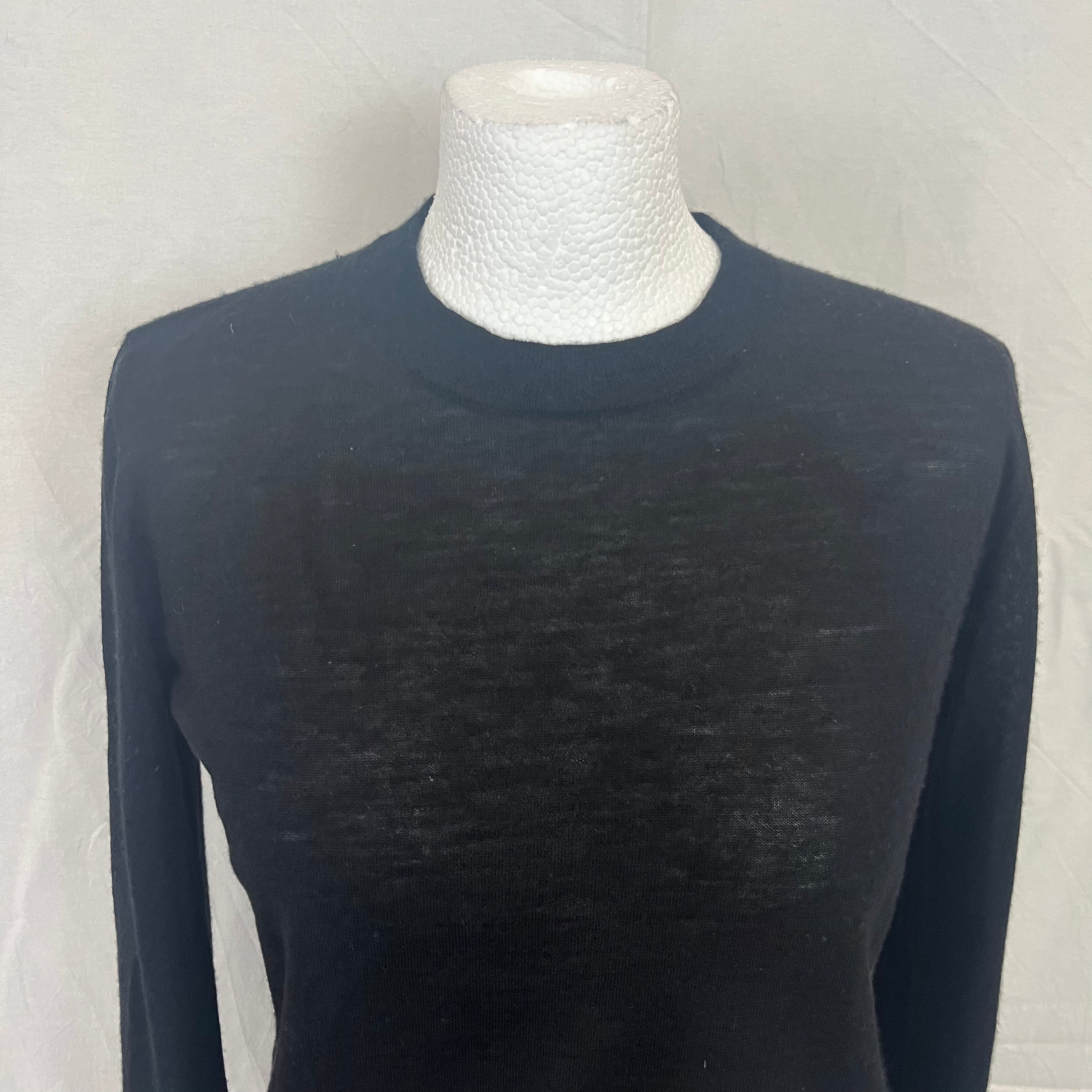 Joseph Black Cashmere Sweater, Round Neck, Small Size