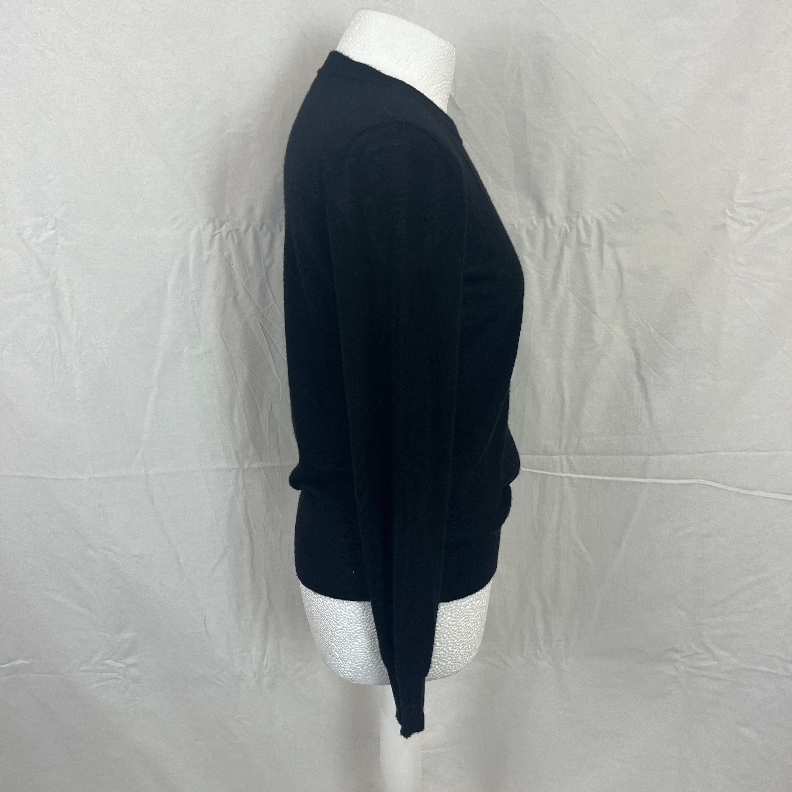 Joseph Black Cashmere Sweater, Round Neck, Small Size