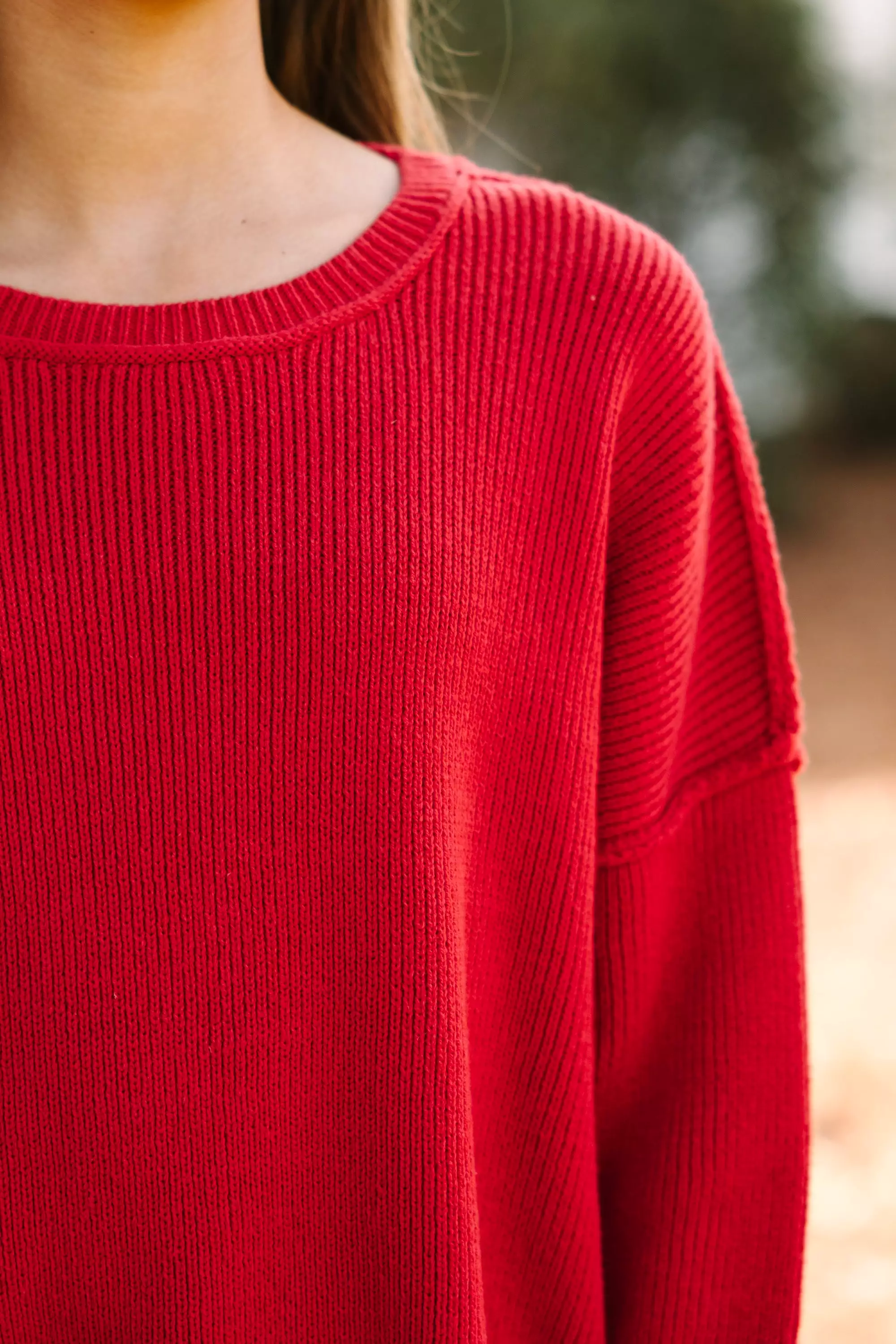 Joy Red Dolman Sweater for Girls