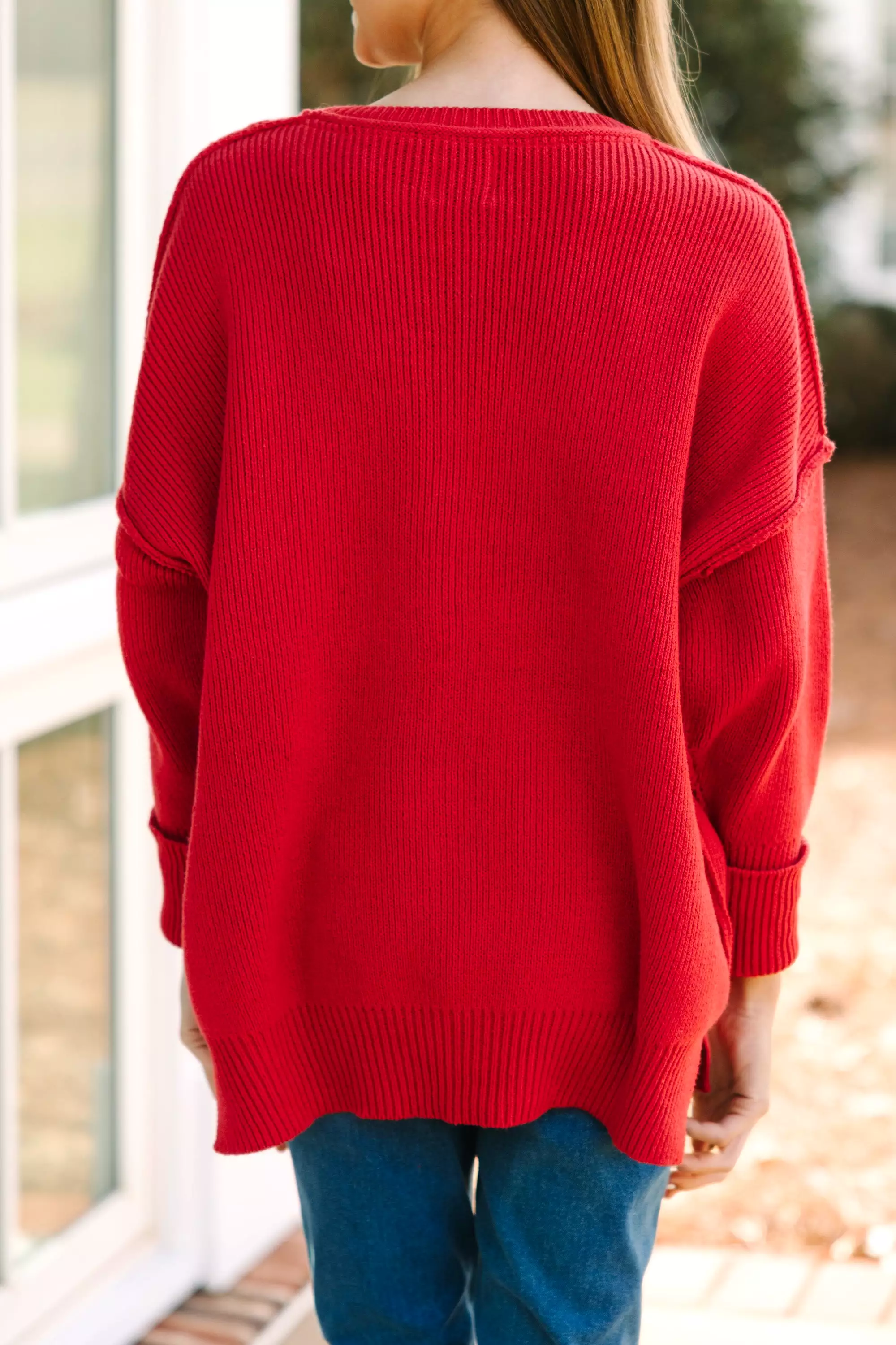 Joy Red Dolman Sweater for Girls