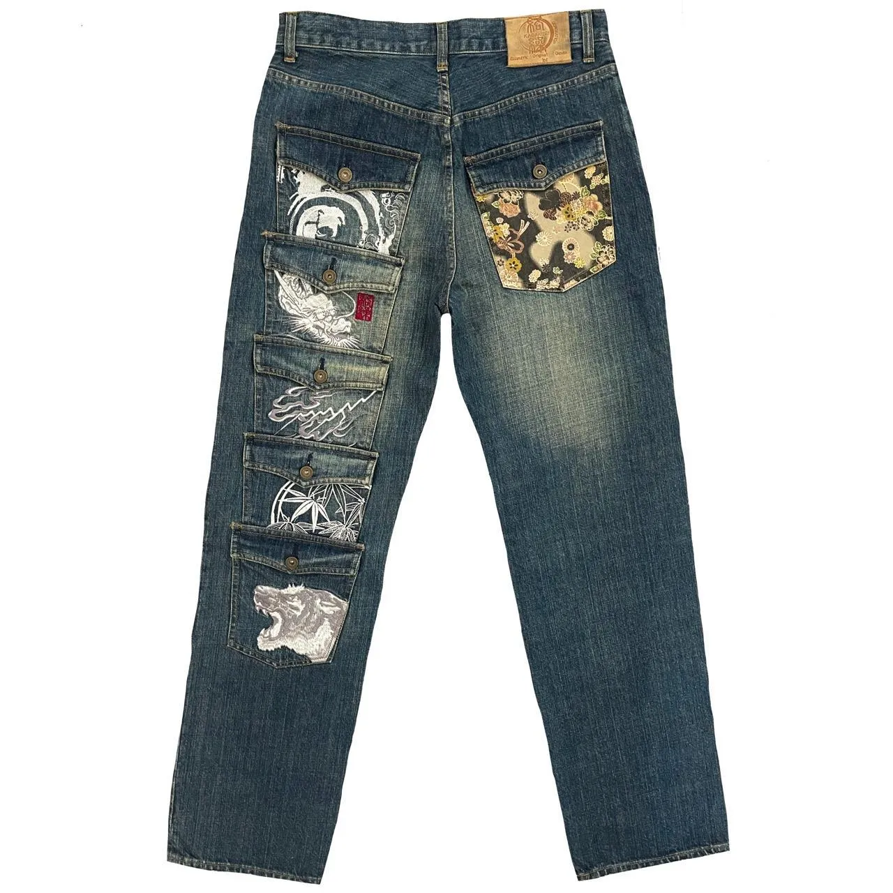 Karakuri Tamashii Multi-pocket Denim Jeans