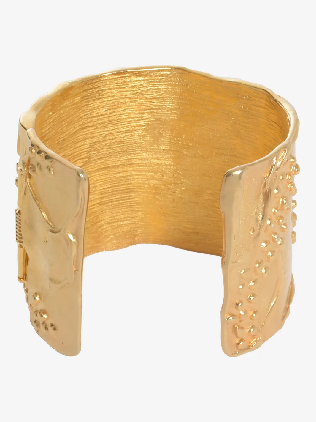 Kenneth Jay Lane Gold Rhinestone Rigid Bracelet