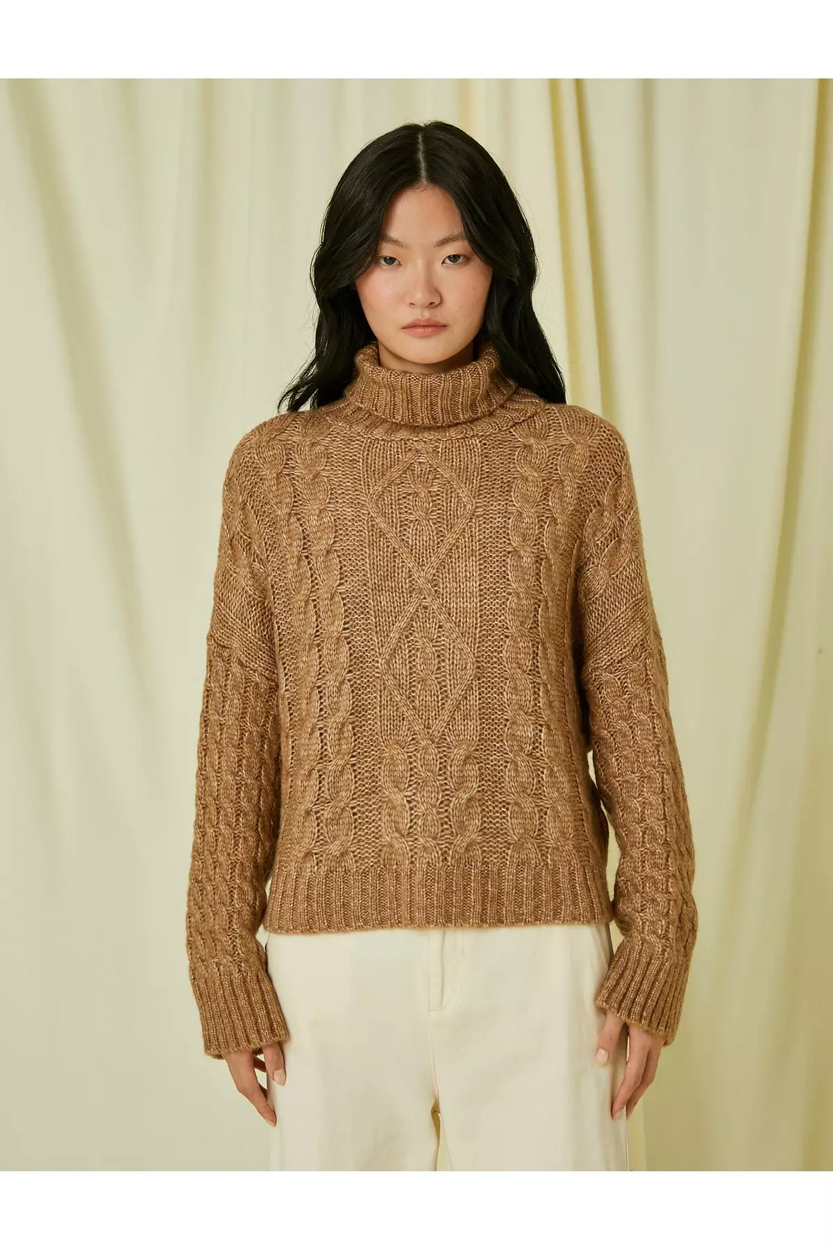 KOTON Crop Turtleneck Sweater: Shorten Turtleneck Jumper