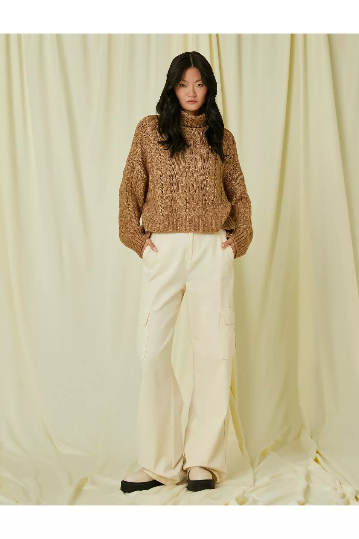 KOTON Crop Turtleneck Sweater: Shorten Turtleneck Jumper