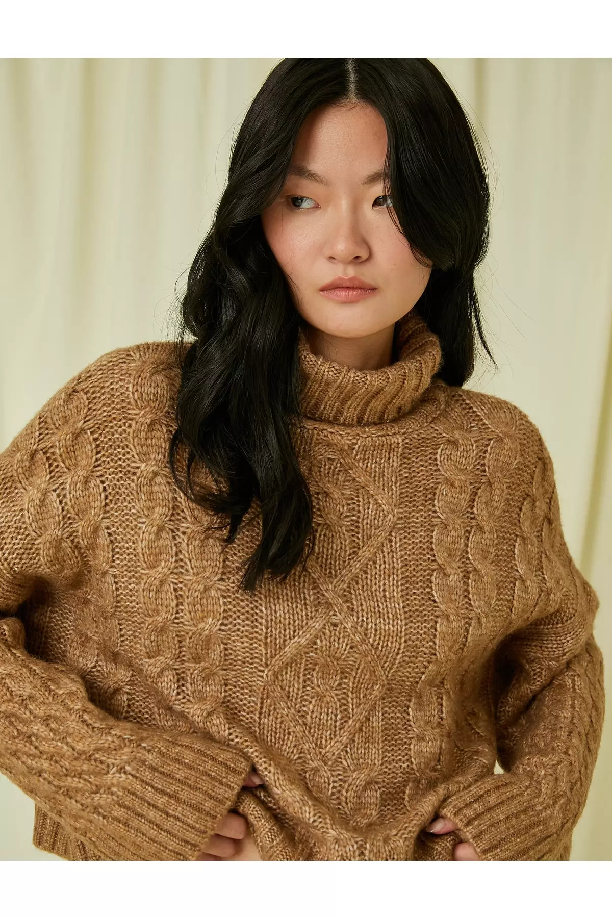 KOTON Crop Turtleneck Sweater: Shorten Turtleneck Jumper