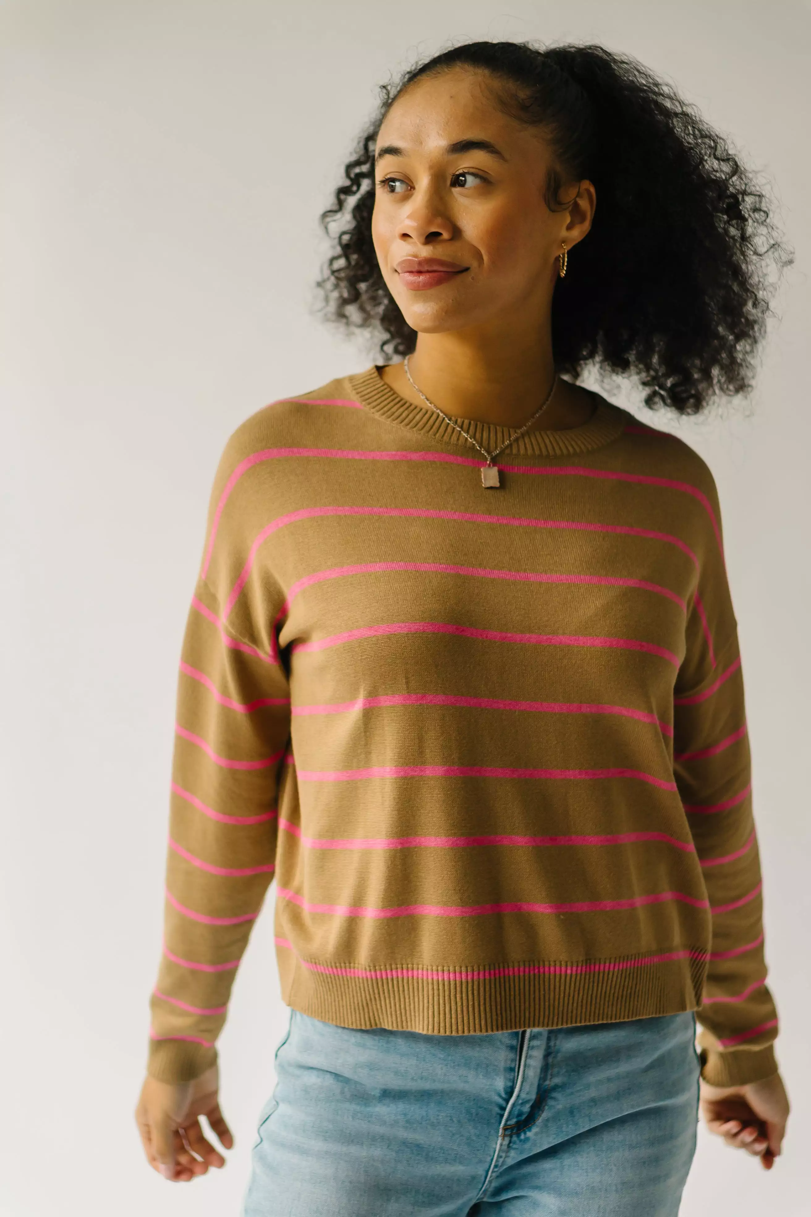 Krenzer Striped Sweater Mocha Pink - Shop Now