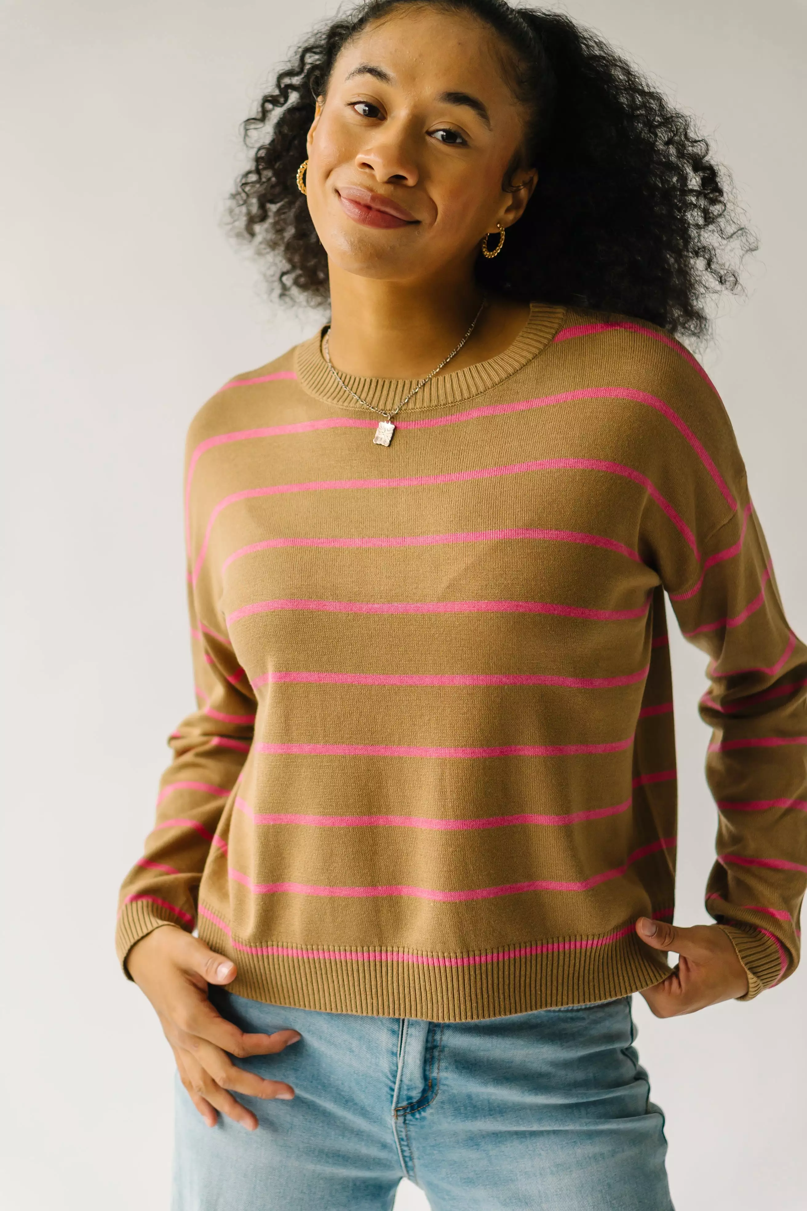 Krenzer Striped Sweater Mocha Pink - Shop Now