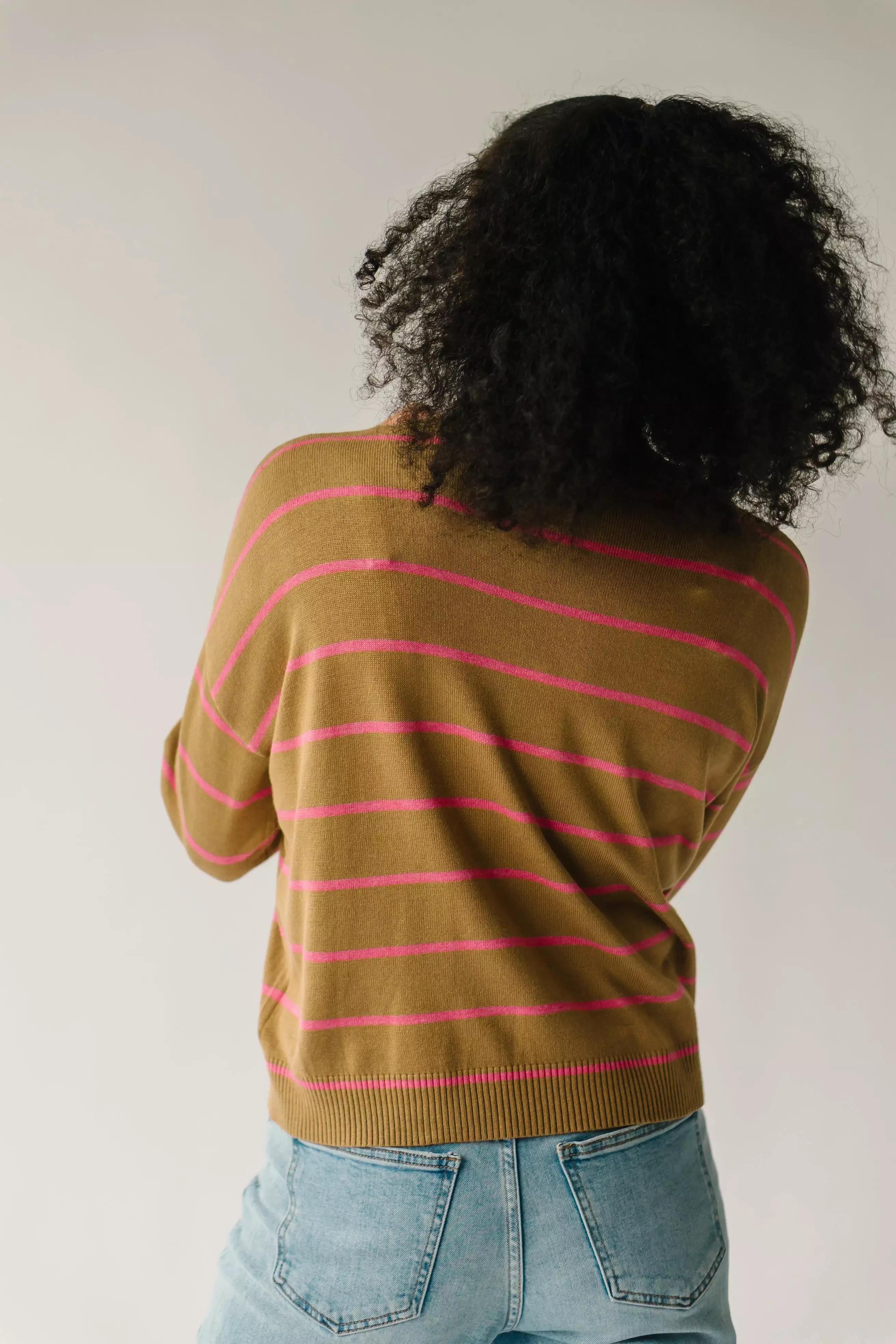 Krenzer Striped Sweater Mocha Pink - Shop Now