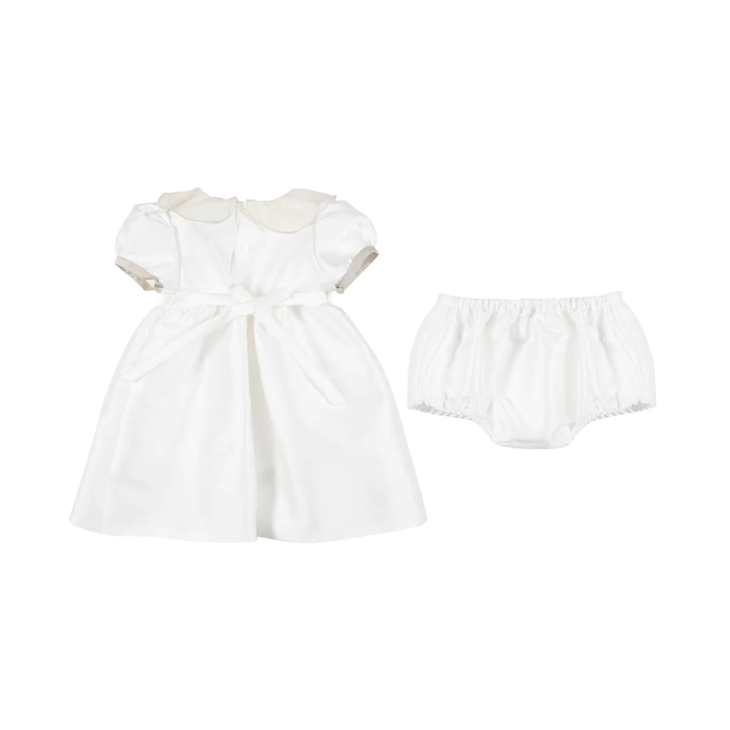 La Stupenderia White Beige Amelia Ceremony Dress For Baby Girl