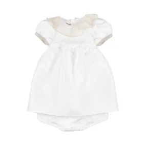 La Stupenderia White Beige Amelia Ceremony Dress For Baby Girl