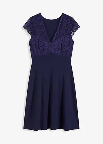 Lace Trim Shift Dress by Bonprix Look Again