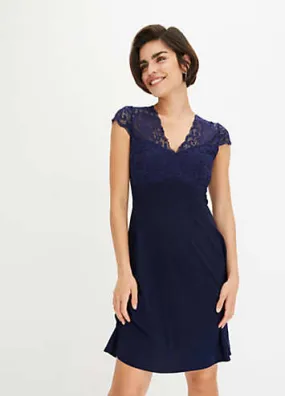 Lace Trim Shift Dress by Bonprix Look Again