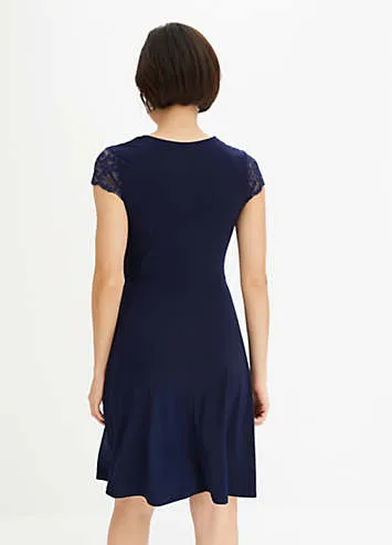 Lace Trim Shift Dress by Bonprix Look Again