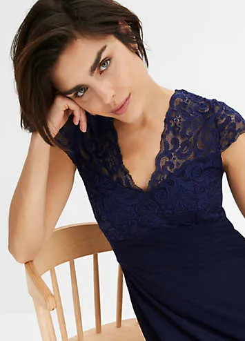 Lace Trim Shift Dress by Bonprix Look Again