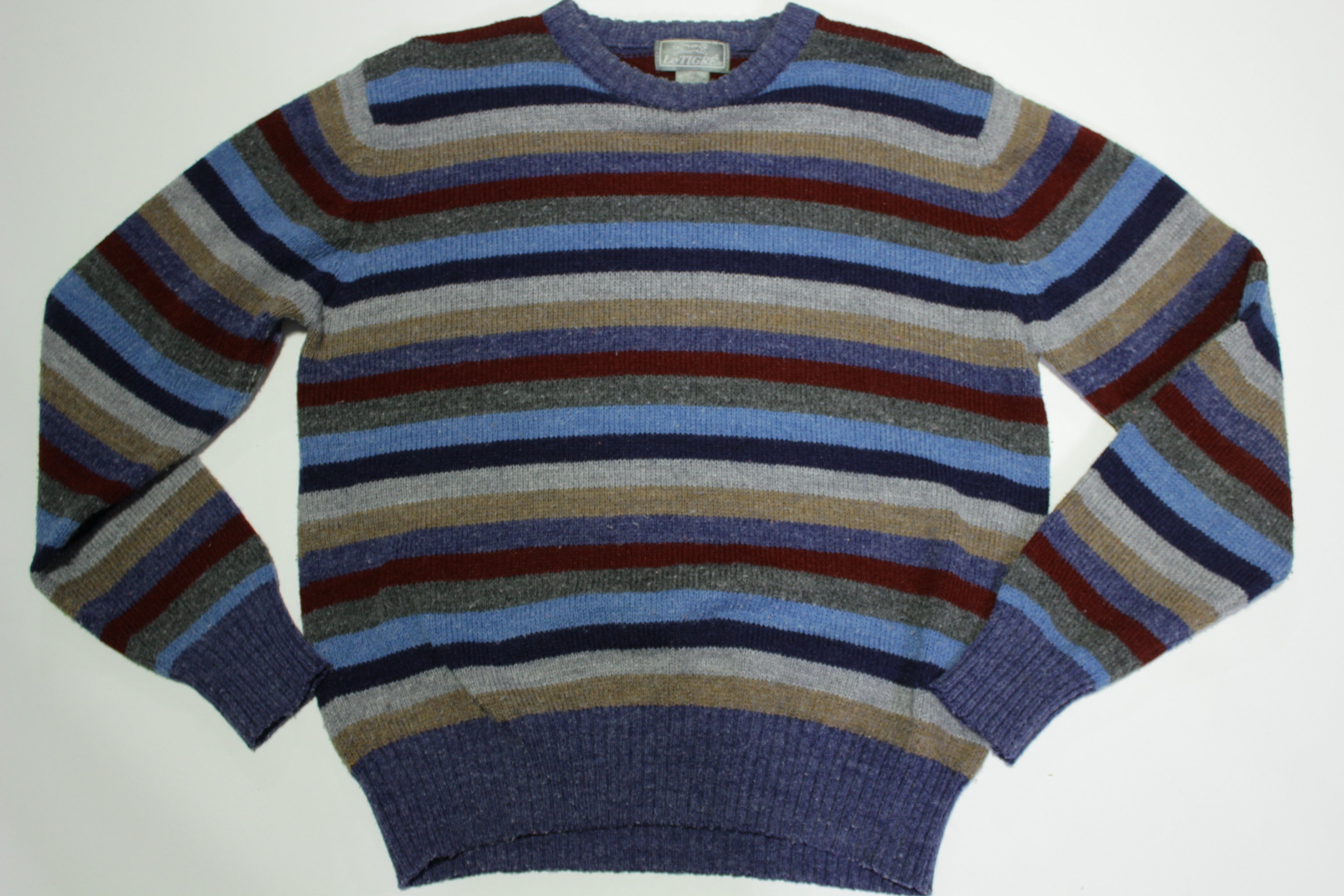 Le Tigre 80s Striped Acrylic Blend Sweater for School Pictures