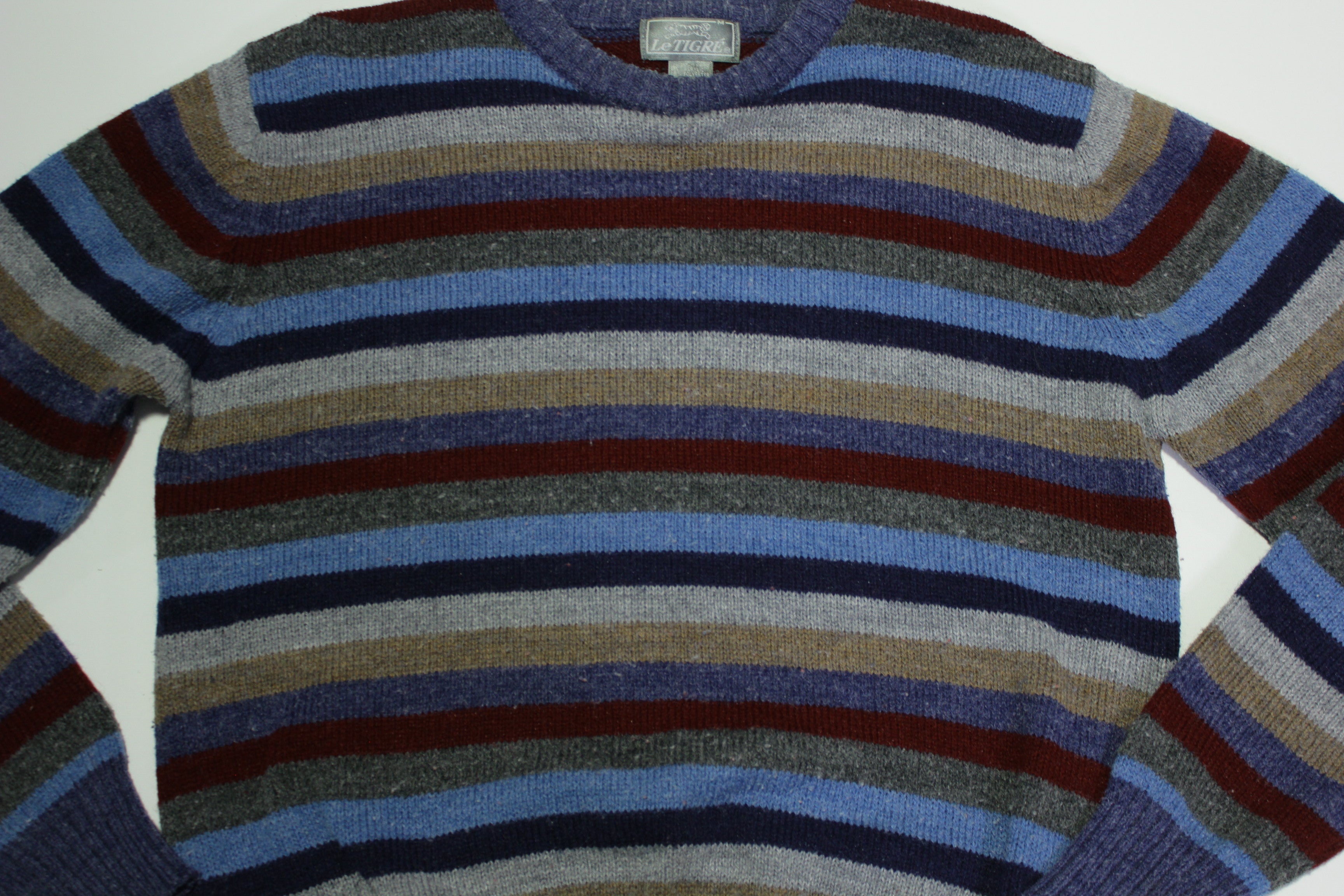 Le Tigre 80s Striped Acrylic Blend Sweater for School Pictures