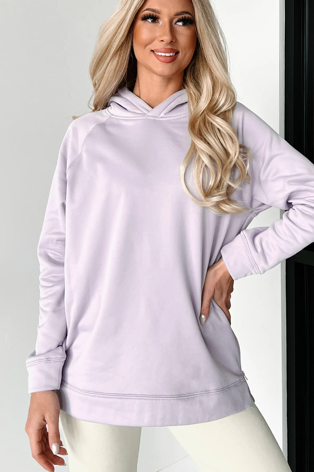 lilac zipper detailed hoodie by Embracing The Adventure