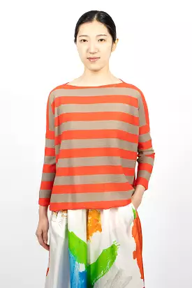 Linen Boatneck Sweater - Natural/Orange - Google SEO