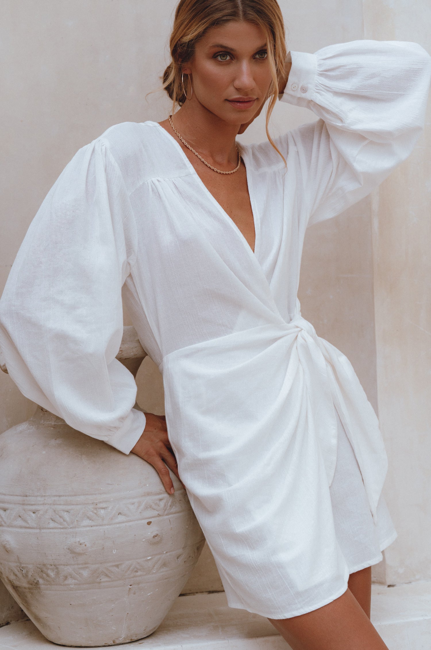 Linen Wrap Dress, Ti Amo