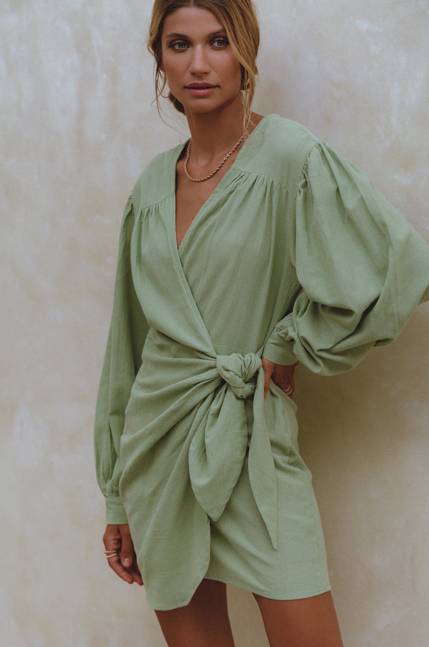 Linen Wrap Dress - Ti Amo