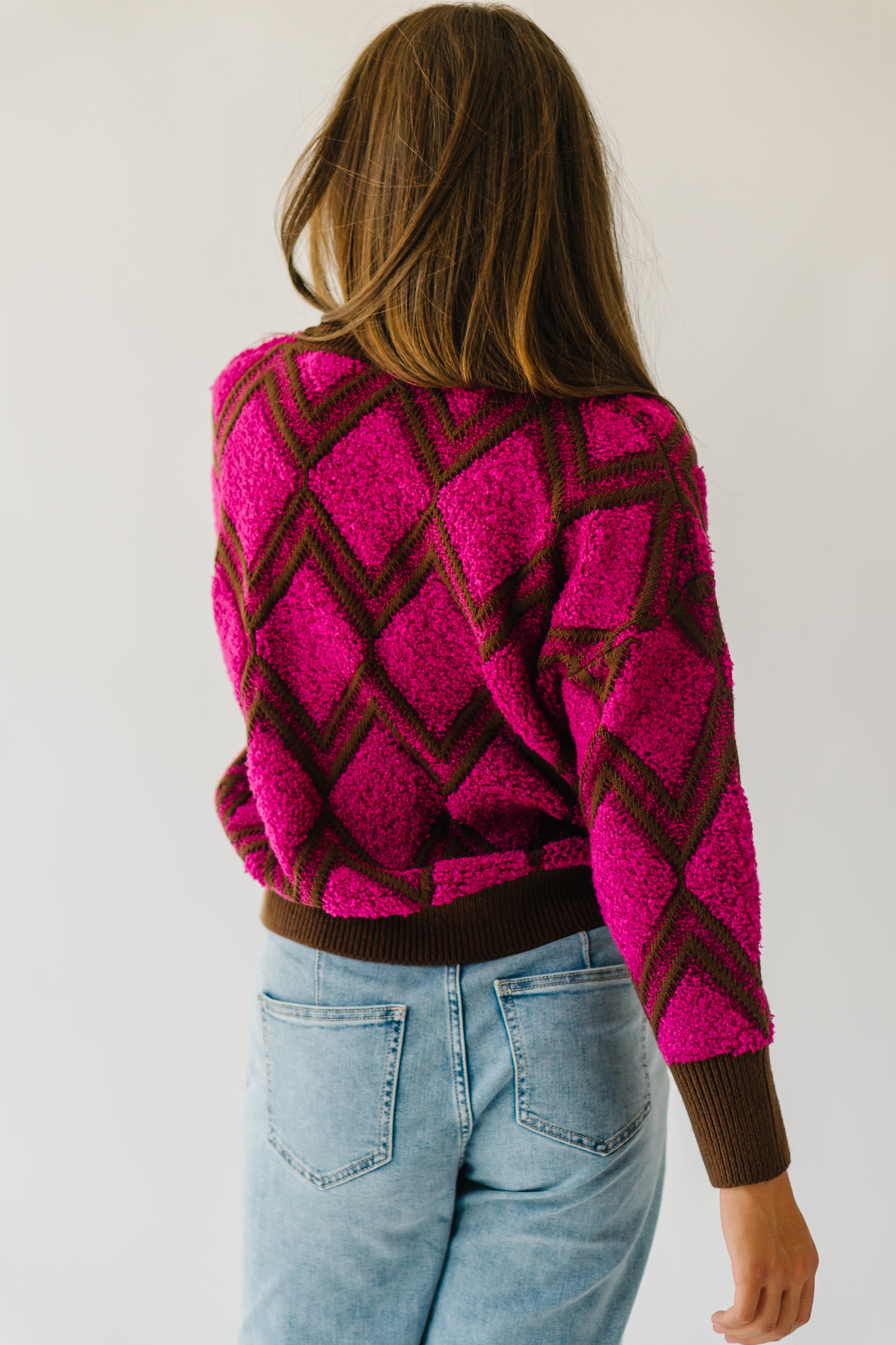 Lockhart Textured Sweater, Magenta