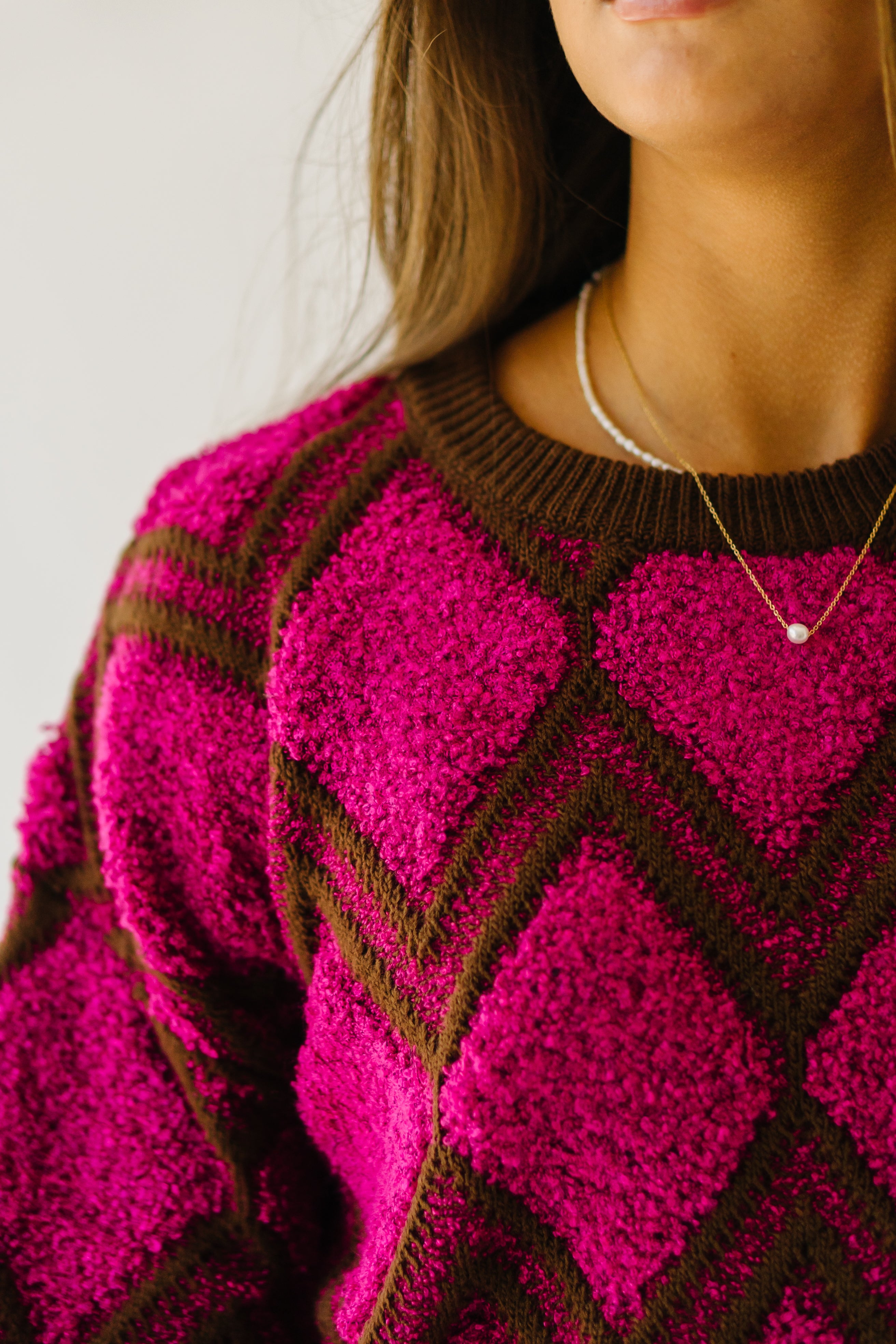 Lockhart Textured Sweater, Magenta