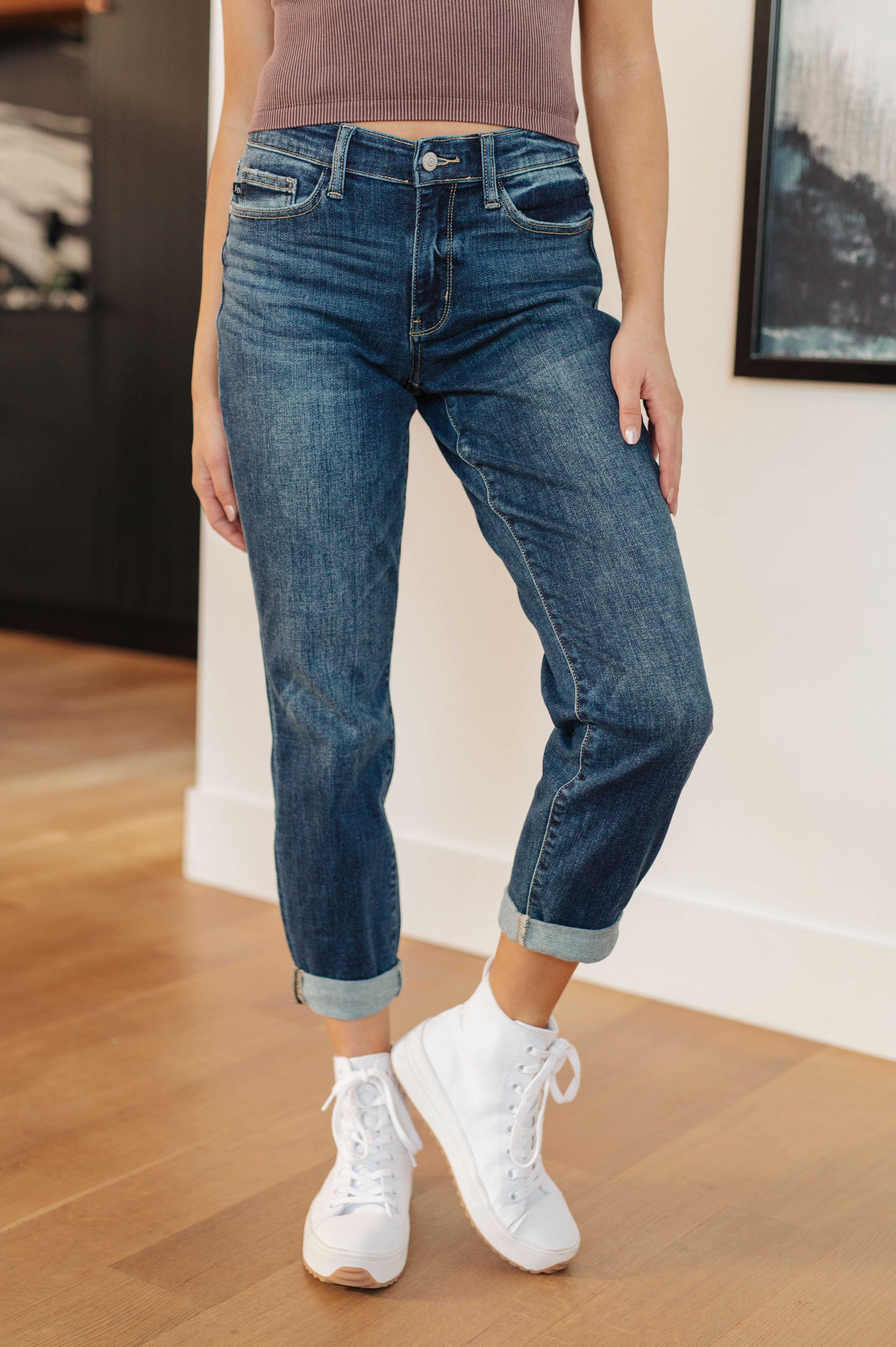 London Midrise Cuffed Boyfriend Jeans, Google SEO optimization: London Midrise Boyfriend Jeans